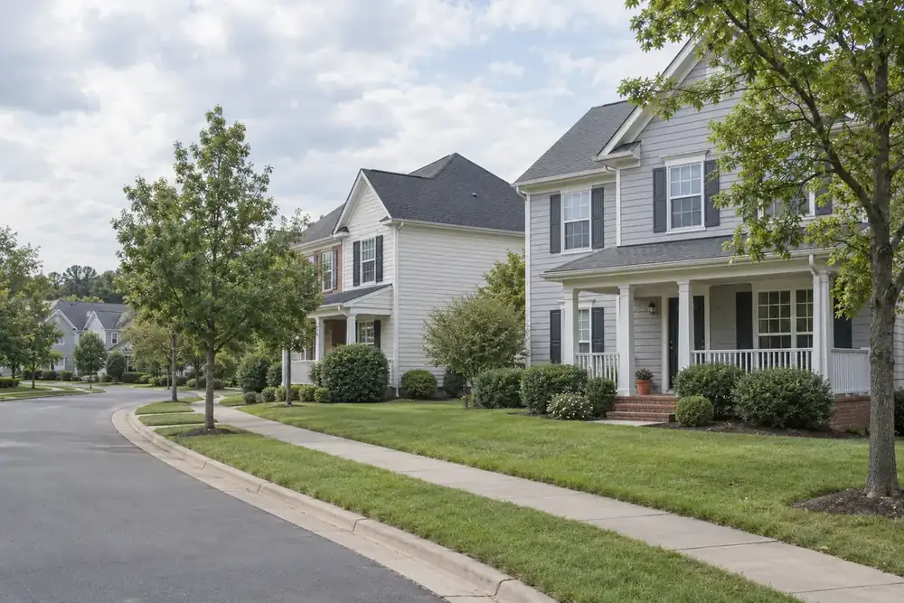 Illustration of a typical residential street in the Broadlands, VA area