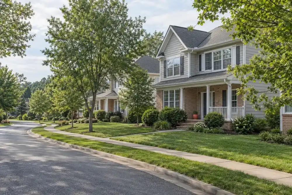Illustration of a typical residential street in the Gainesville, VA area