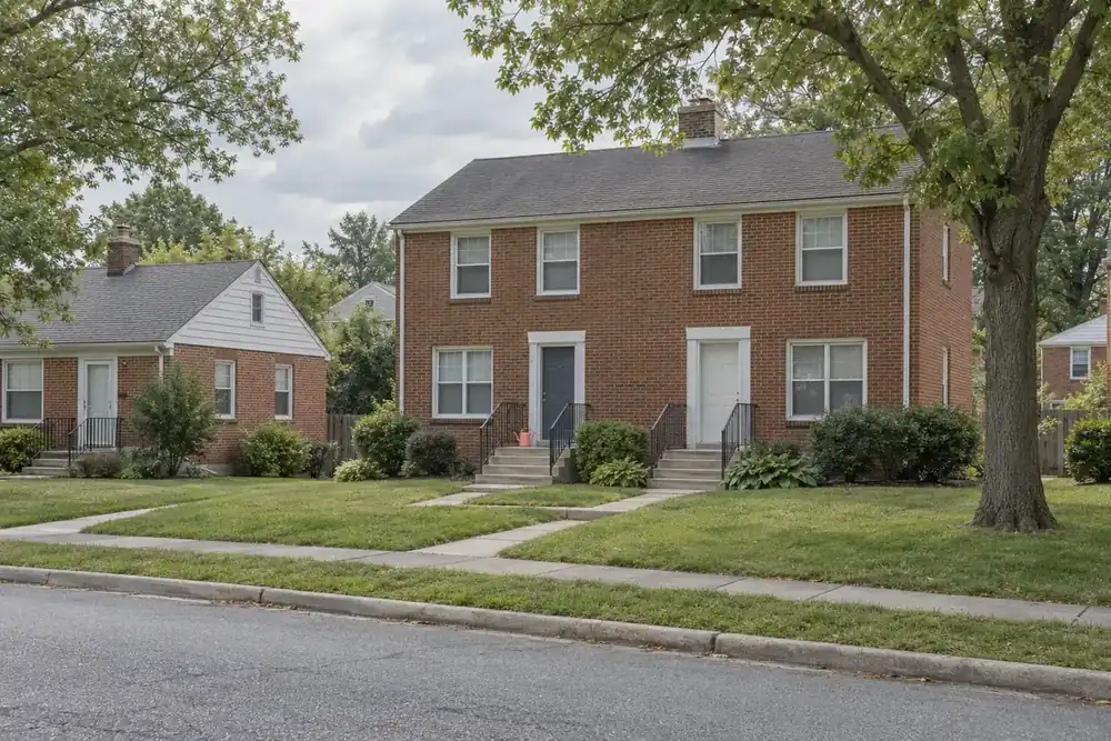 Illustration of a typical residential street in the Glassmanor, MD area