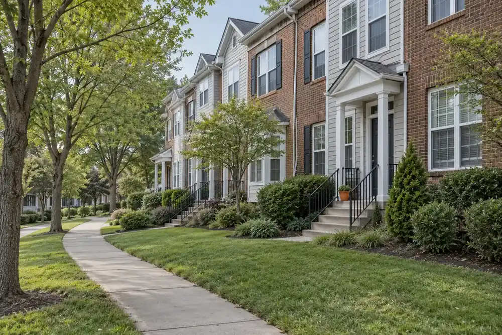 Illustration of a typical residential street in the Kingstowne, VA area