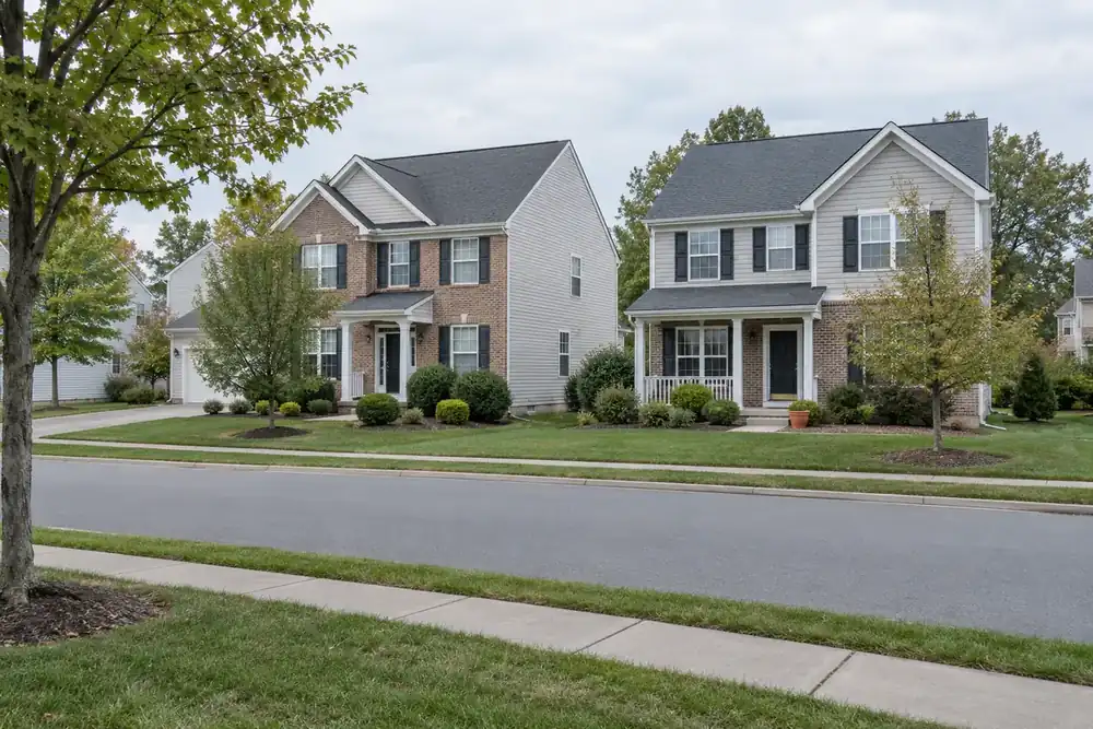 Illustration of a typical residential street in the Linton Hall, VA area