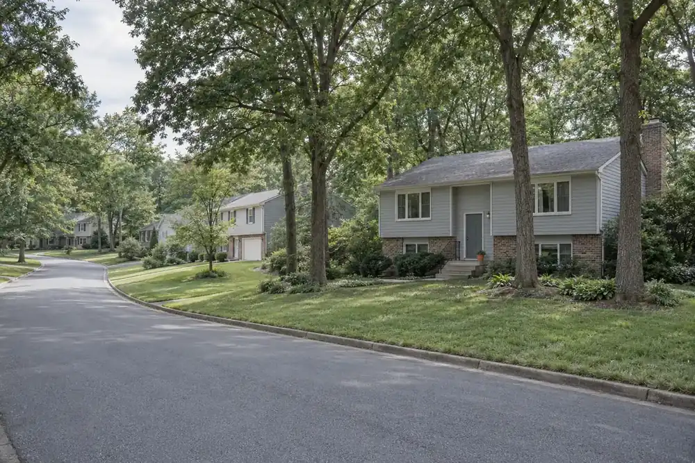 Illustration of a typical residential street in the Montclair, VA area