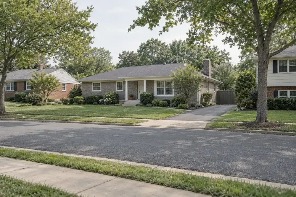 Illustration of a typical residential street in the Woodlawn, VA area